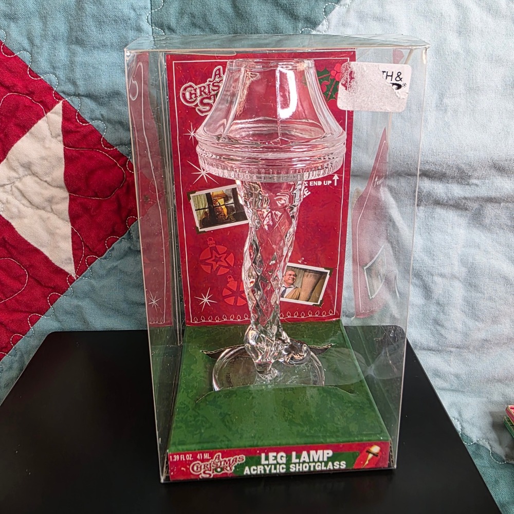 A Christmas Story Leg Lamp Acrylic Shot Glass 1.39 oz Clear NIB